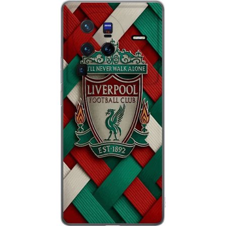 Yhteensopiva Puhelinkuori vivo vivo X80 Pro Liverpool Football Clubin tunnus, jossa You'll Never Walk Alone voimakkaassa graafisessa suunnittelussa in