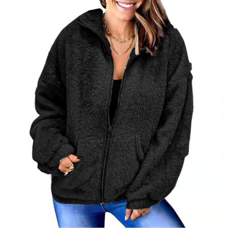 Mao Woolen Höst Och Vinter Lös Casual Cardigan Top Coat Wom