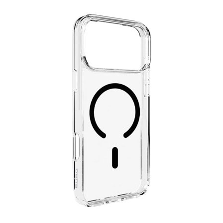 Puro Lite Mag TPU+PC Case MagSafe for iPhone 17 Pro Max - läpinäkyvä musta rengas