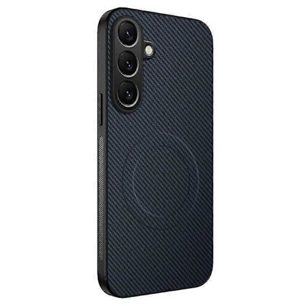 Til Samsung Galaxy A17 Etui Kompatibelt med MagSafe Kulfibertekstur PC TPU Telefoncover