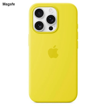 Silikon mobil deksel med magnet for iPhone 16 Pro, kompatibel med MagSafe - Varm gul - WELLNGS