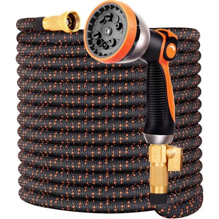 Hageslange Fleksibel Oppgradert Utvidbar Hageslange - Super Slitesterk 3750D, 4-Lag Latex, 3/4" Dyser Solid Messing Co
