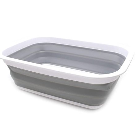 SAMMART 9,2L (2,37 gallon) Sammenklappeligt badekar - Bærbar picnickurv/krater - Sammenklappelig indkøbstaske - Pladsbesparende opbevaringsbeholder (