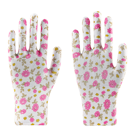 12 Par Havehandsker, Åndbare Blomsterbelagte Arbejdshandsker til Kvinder, Havehandsker til Kvinder