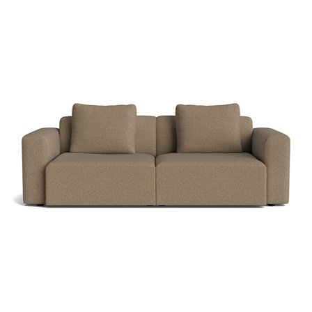 Como XL 2-Sitzer-Sofa in Aurora Dunkelbeige, bequemes Polstersofa im schlichten Design mit zwei zusätzlichen Rückenkissen für hohen Komfort