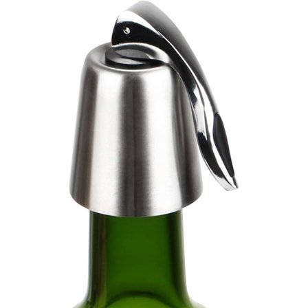 Vinstopper i rustfritt stål, gjenbrukbare vinkorker med indre gummistopper, vinpropper og silikonforsegler, flaskeholder for 1 pakke