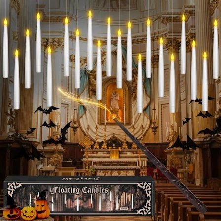 10/12/20-pack Svävande Ljus – LED-ljus med Trollstav för Halloween-dekoration och Feststämning_TF_TF