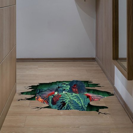 Skumle Halloween-klistremerker for vegger, glassvinduer, gulv, spøkelseshus