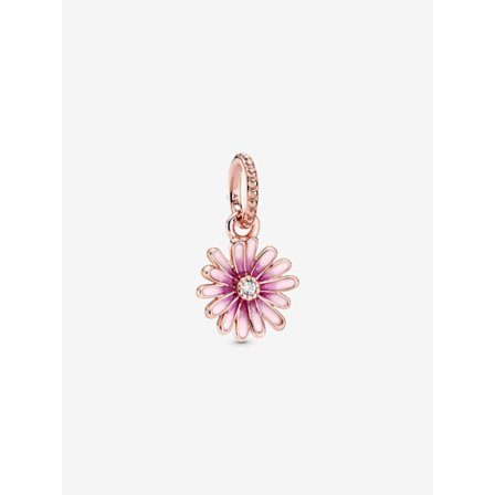 Pandora - Pink Daisy Flower Dangle Charm - 14k rosaguld plating
