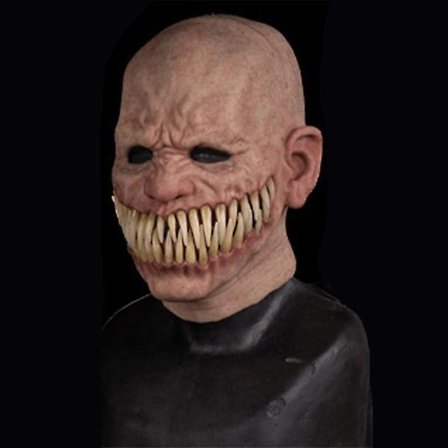 Wearable Horror Cracktooth Demon Latex Headgear Halloween Darkness Face-cover For Party Bar And Film