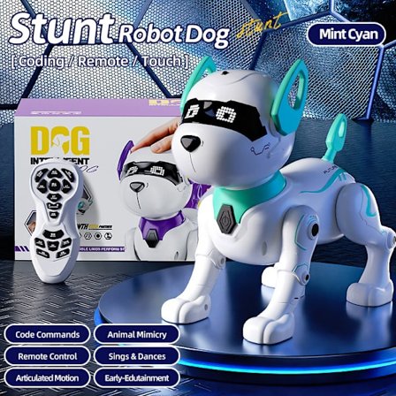 Fjernbetjent Multifunktionel Stunt Robot Hund (Grøn)