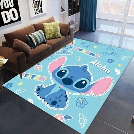 Stitch Disney -matto, uusi animepainettu olohuoneen makuuhuoneen matto, luova sarjakuva, liukumaton lasten leikkimatto, kodin sisustus