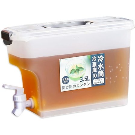 Drikkedispenser med tappekran 3,5L Vannbeholder, for kjøleskap, Juicedispenser Kjøleskap Kald vannkanne Lag te Plast Juicedispenser