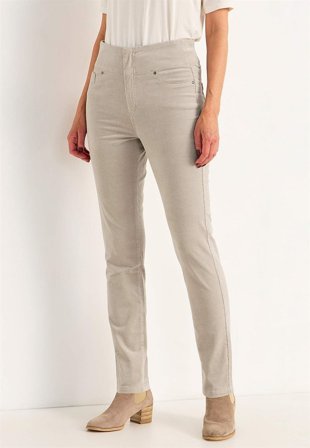 Cellbes of Sweden - Treggings i kraftig fløjl i beige til damer i størrelse 60