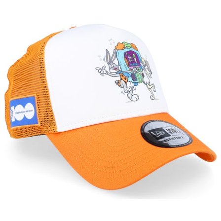 New Era - Orange trucker Keps - Looney Tunes Flinstones White/Orange Foam Trucker @ Hatstore