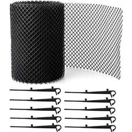 Nedløbsrørsbeskyttelsesnet 6M med 10 fastgørelseskroge - Forhindrer blade, sammenklappeligt og justerbart