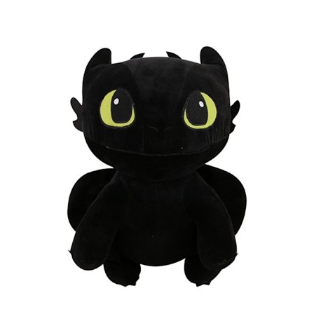 A Set of Toothless Doll Kids Plush Toys 30cm (2 Pieces Total, One White and One Black)