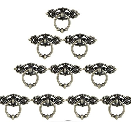 10 stk. Skabsdør Skuffeknop Bronze Møbelgreb med skruer til Retro Skab Skuffe Kommode Retro Møbler