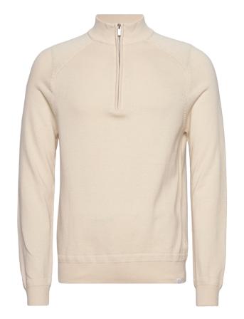 Bs Y Regular Fit Knitwear Knitwear Half Zip Pullover Creme Bruun & Stengade*Betinget Tilbud