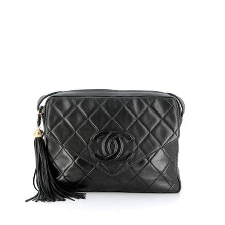 Chanel Vintage Pre-owned Pouch Sort, Dame Vintage Tasker, Størrelse: ONE Size