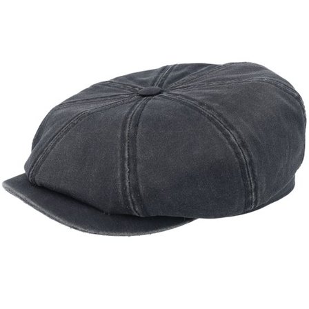 Stetson - Svart earflap Keps - Hatteras Co/Pes Ear Flap Black Flat Cap @ Hatstore