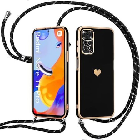Coque - Xiaomi - Redmi Note 11 Pro - Svart - Hjärtmotiv - Slim-skydd