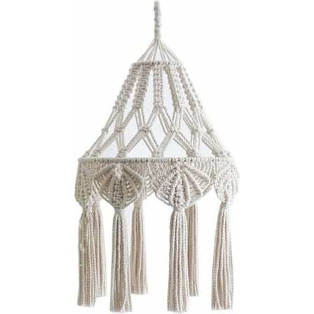 Puuvillaköysi Makramee-lampunvarjostin Ripustus Kattolamppu Tassel Kangas