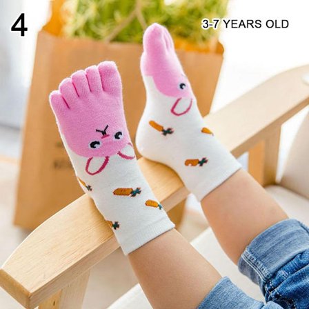 Långa rörstrumpor Femfingerstrumpor 3-7 ÅR 4 4