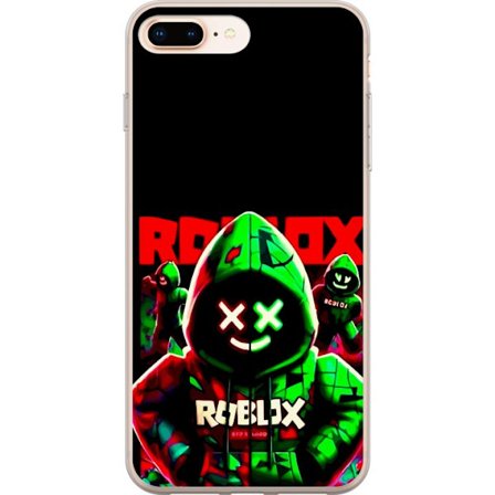 Kompatibel Mobilcover til Apple iPhone 7 Plus Roblox Shadow Squad Design mørk neon-inspireret stil med grønne og røde kontraster for et fedt intensivt