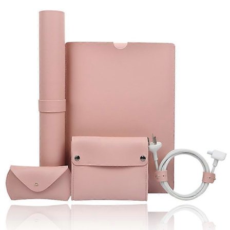 SOYAN for 13.3 Tommers Macbook 5-i-1 PVC Laptop SleeveKabelholder+Strømadapterpakke+Mus