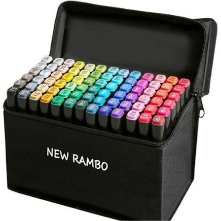 80 väriä Dual Tip Alkoholi-Filt-Tip-Merkkare Permanentti Merkkare, Animaatiotaide Luonnos Merkkare