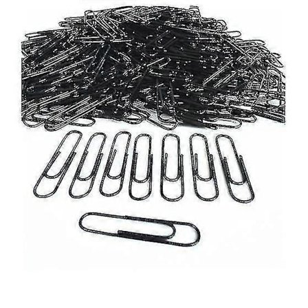 100 stk. Svarte kontorklips skolemateriell studieartikkel+