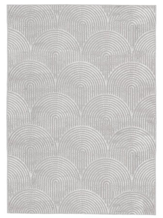 Geometric Art Deco Rug - Grey/Silver Grey 160X230 In Modern Style