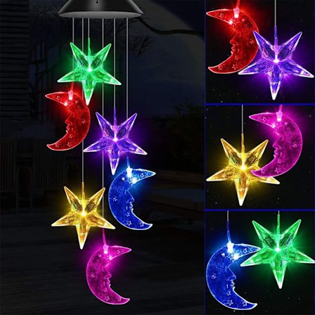 Farveskiftende spiral solcelledrevet LED vindspil romantisk