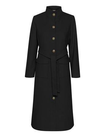 Crclara Coat Outerwear Coats Winter Coats Svart Cream*Betinget Tilbud