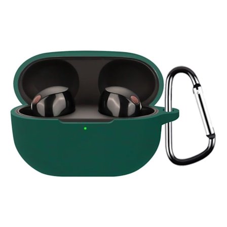 Silikoneetui med spænde til Sony WF-1000XM5-høretelefoner - Sortliggrøn