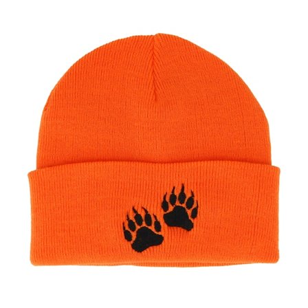 Hunter - Orange cuff Beanie - Bear Prints Orange Fold Beanie @ Hatstore