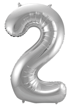 Sifferballong Jumbo 86 cm Silver "0-9" Siffra 2