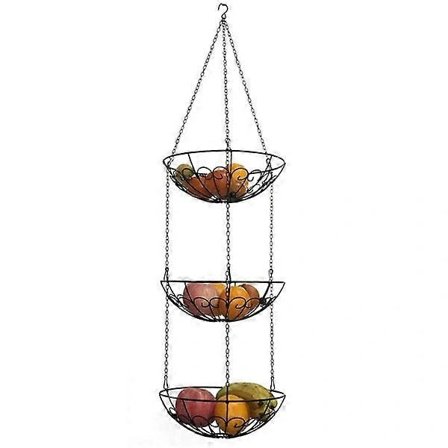 Hängande fruktkorg - Tredelad fruktkorg - Hängande korg w -Sy