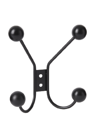 Åhléns Home Krok COLIN 4 krokar & hängare Svart ONESIZE