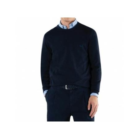 Harmont & Blaine Round-neck Strik Blå, Herre Strik