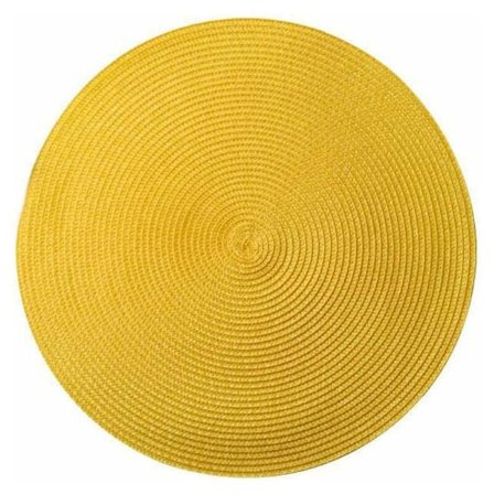 Sats med 4 st bordsunderlägg PP bordsnät Rund Tvättbar Värmebeständig Halkskydd 38cm (ljusgul)
