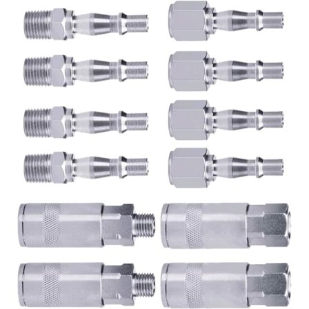 12 stk. Hurtigkobling Komprimeret Luft Kompressor Fittings 1/4" BSP Fittings Europæisk Luftslange Kobling Konnektorer Luft Tilbehør Komprimeret