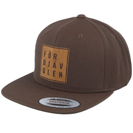 Kränkt! - Brown - snapback - Cap - För Djävulen Patch Dark Brown Snapback - Hatstore