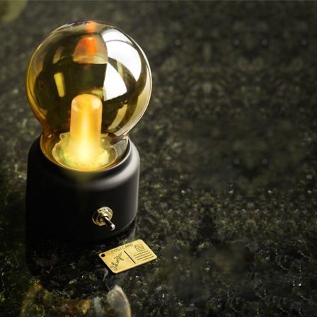 Nattlampa uppladdningsbar via USB, glödlampa form, kontinuerligt ljus KLB