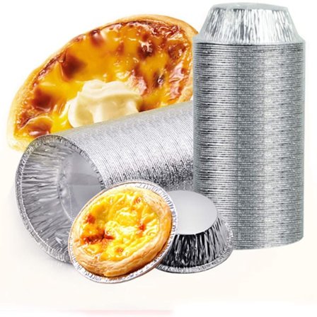 100 stk engangsbruk egg terte kopper tinfoil egg terte former bakepai former panner