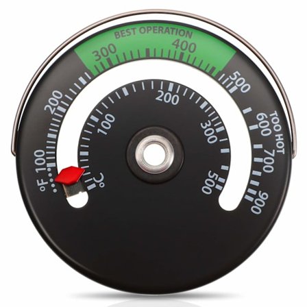 1 Styck Magnetisk Spis Termometer Vedspis Termometer Eldspis Rör Termometer Mätare kompatibel med Ved Skorstensrör Ugn Temperaturindikator