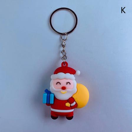 Tecknad Julnyckelring Älg Santa Claus Snowman Keyring Gift