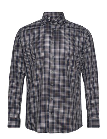 Slhregtimor Shirt Ls Cut Away Check Ex Skjorta Casual Marinblå Selected Homme