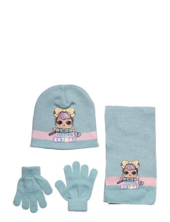 Set Cap + Scarf + Gloves Accessories Winter Accessory Set Sininen L.O.L